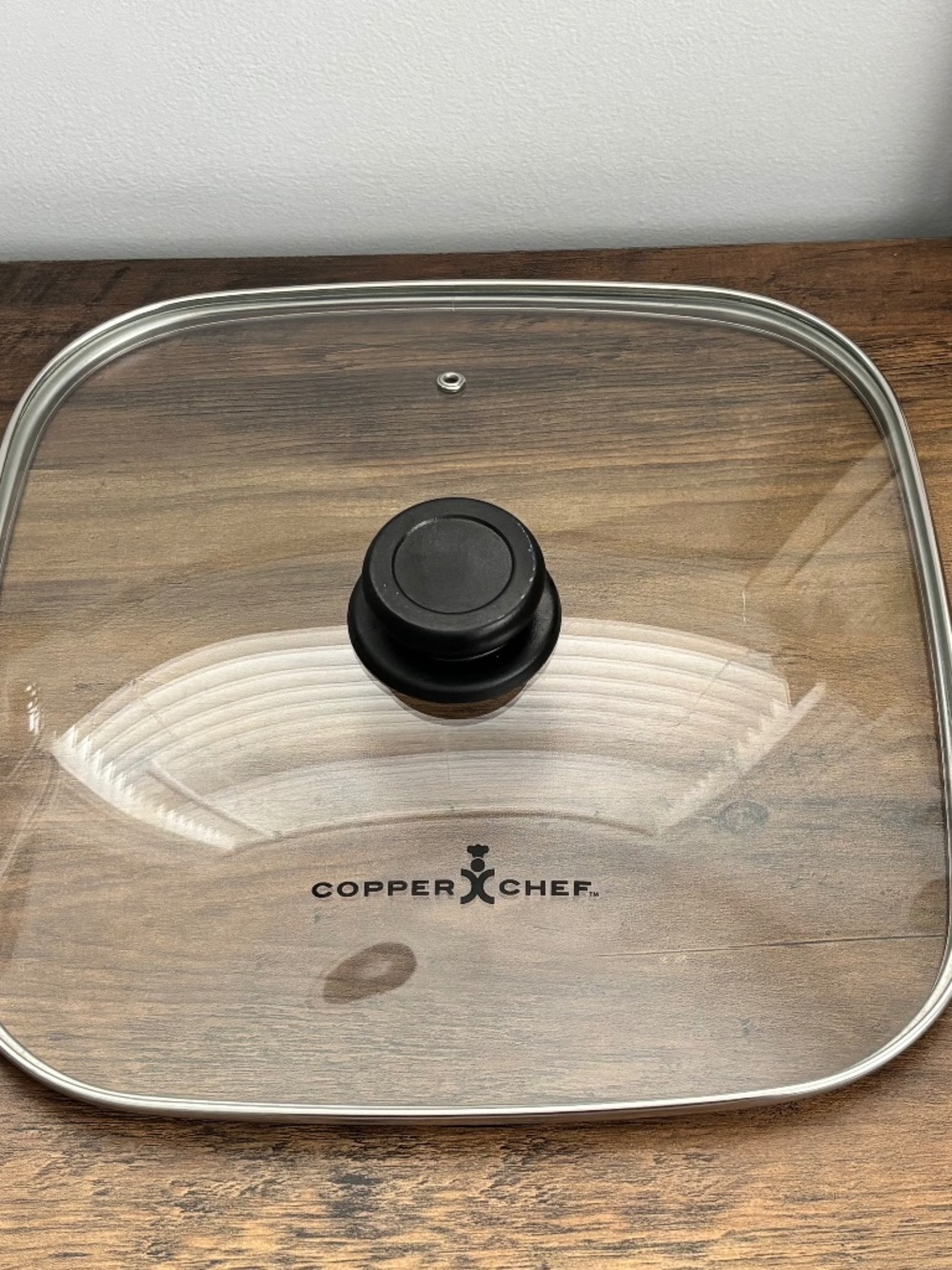 Copper Chef 12” Square Electric Skillet Pan Glass Vented Replacement Knob Lid